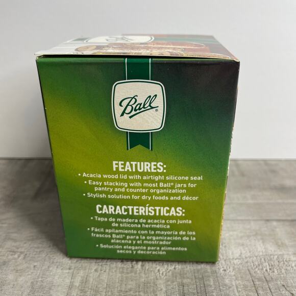 NIB BALL Jar Acacia Wood Storage Lids 5 Pack Regular Mouth High Quality - Picture 7 of 10